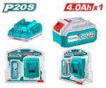Caricabatterie e batteria Total da 4.0Ah, con confezioni blister